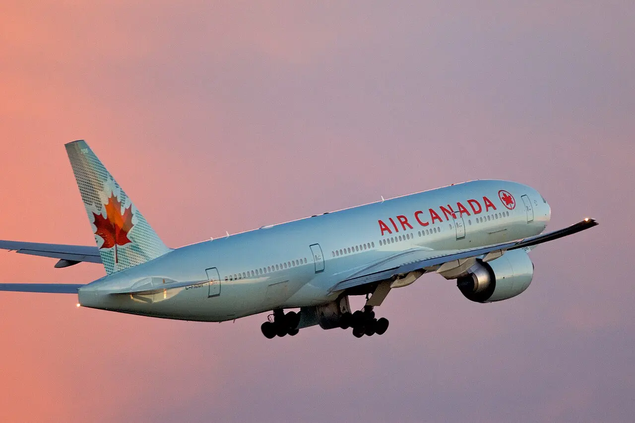 An Air Canada aircraft taking off