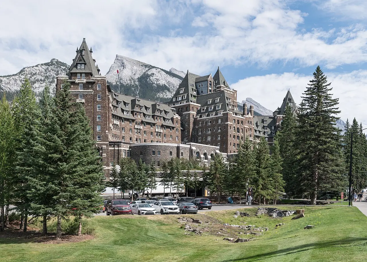 The Fairmont Banff Springs hotel among trees
