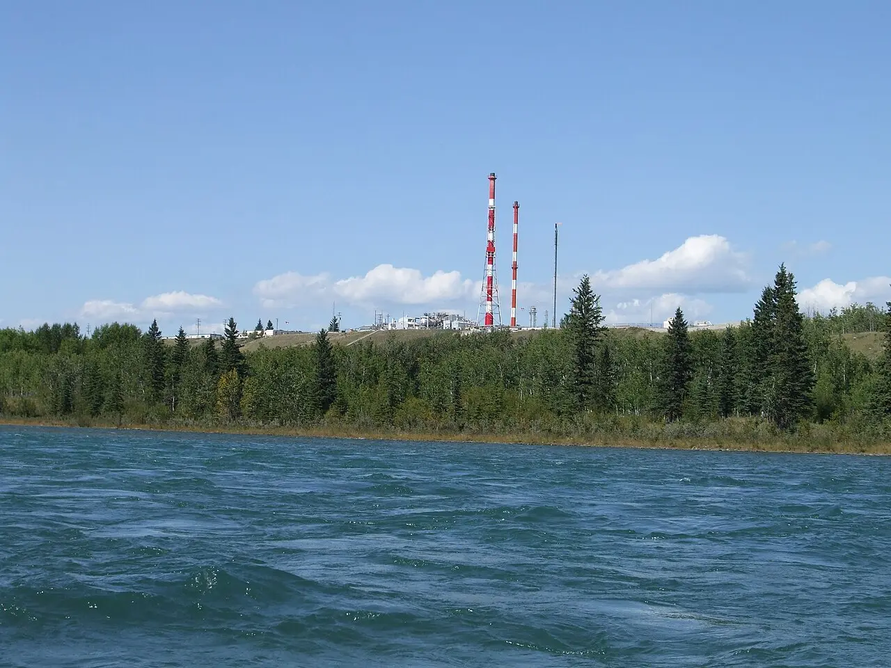 A gas processing plant in the Alberta foothills