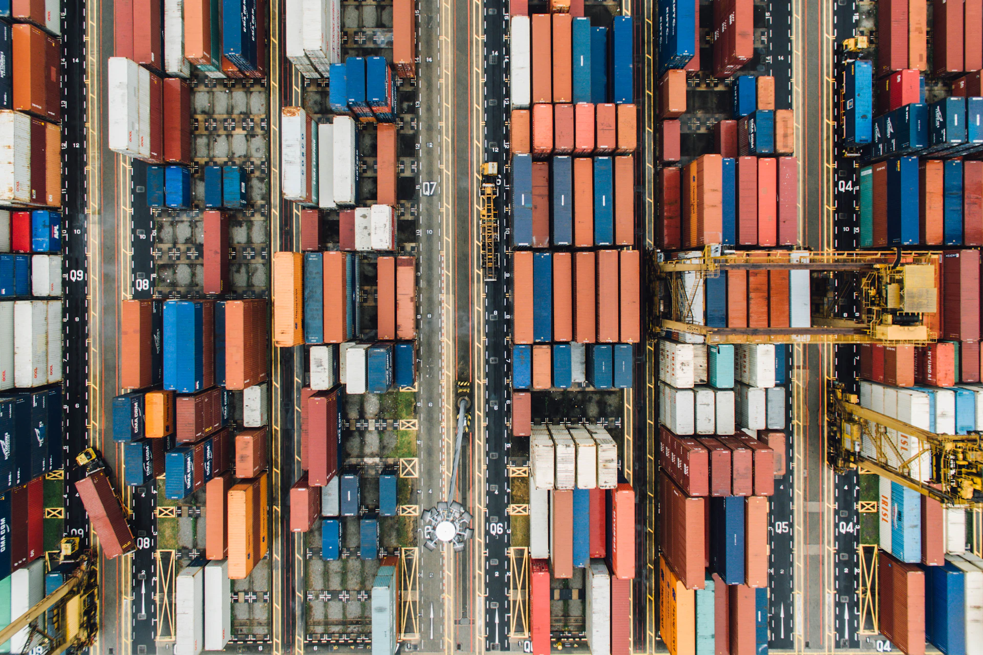 Shipping containers stacked at a dock