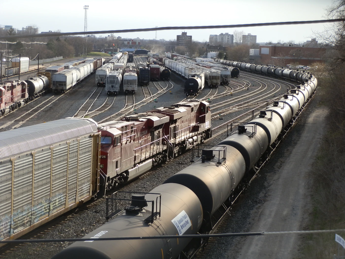Locomotives in warm side-light